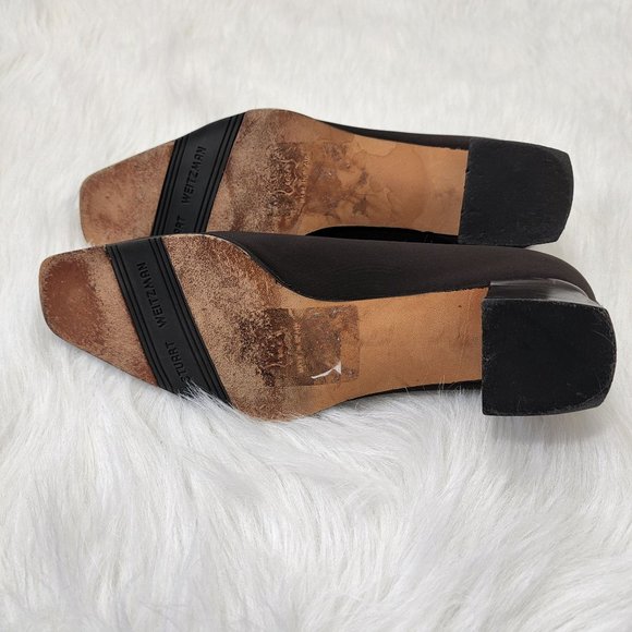 Stuart Weitzman Dark Brown Square-Toe Flats - Picture 6 of 10
